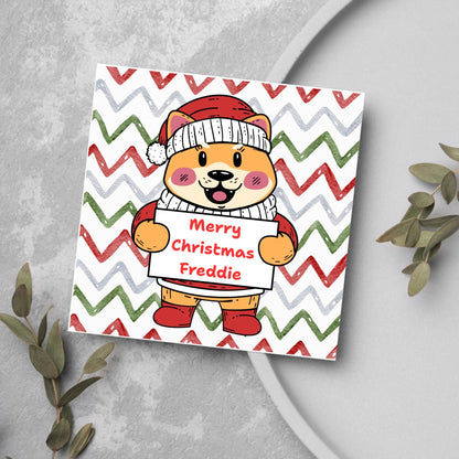 Personalised Christmas card, Cards for kids, Funny Childrens Christmas Card, Custom Name Christmas Card, Card For Grandson, Granddaughter
