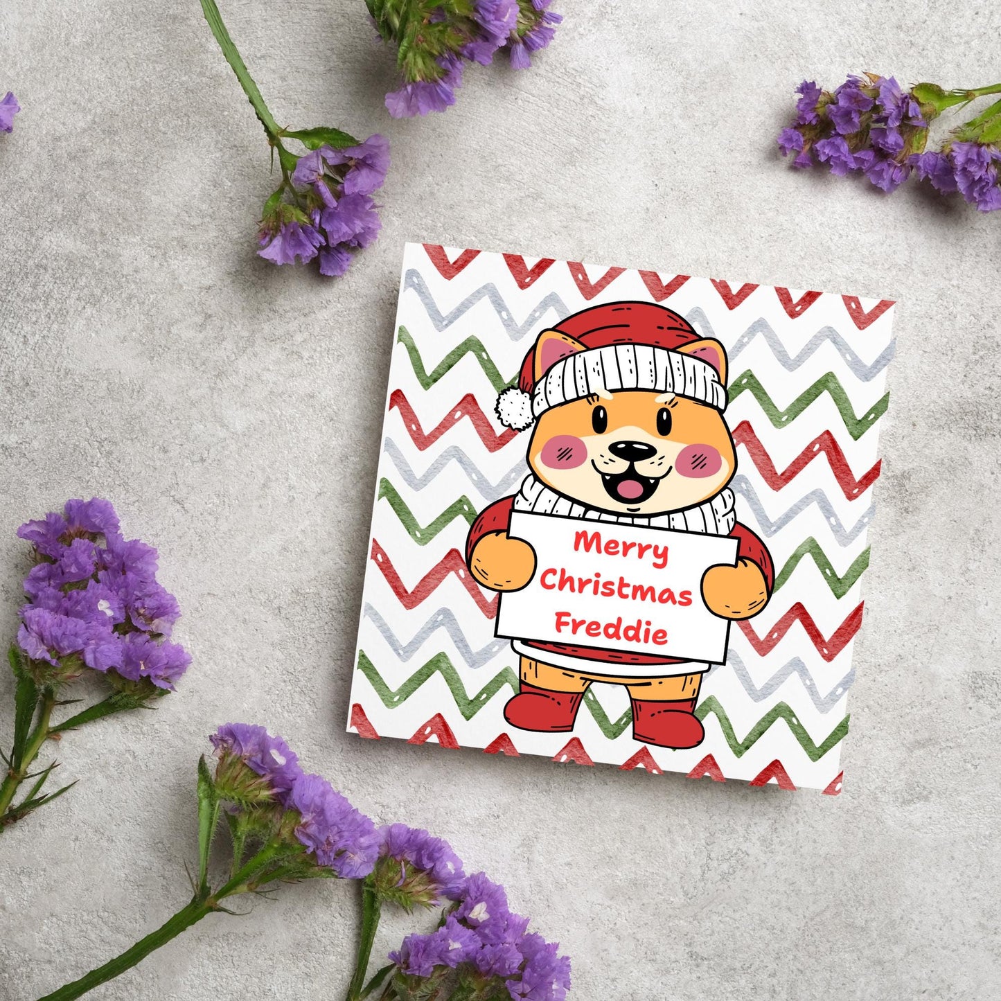 Personalised Christmas card, Cards for kids, Funny Childrens Christmas Card, Custom Name Christmas Card, Card For Grandson, Granddaughter