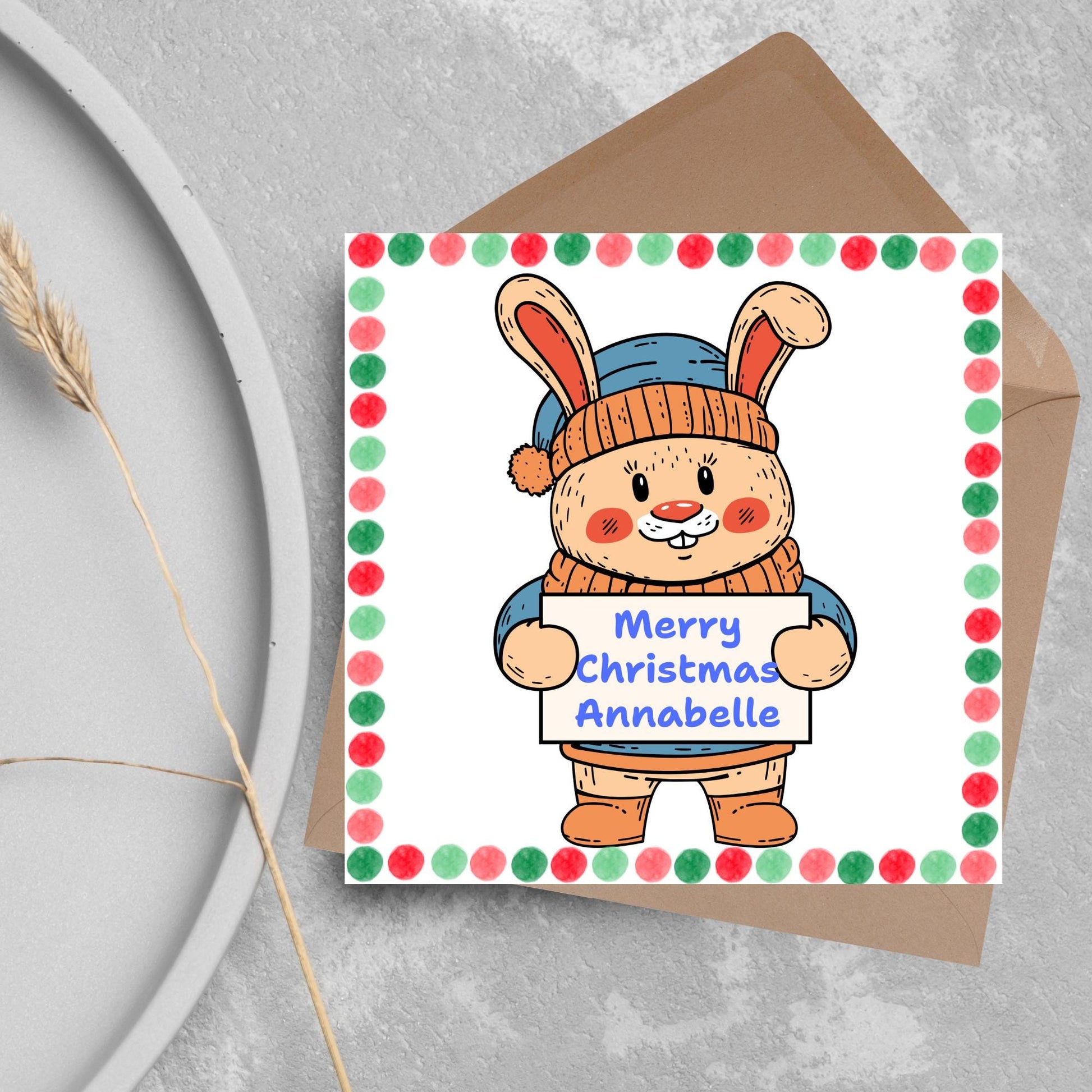 Personalised Christmas card, Cards for kids, Funny Childrens Christmas Card, Custom Name Christmas Card, Card For Grandson, Granddaughter