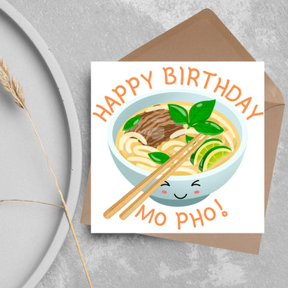 Noodle Birthday Card, Funny Birthday Card, Birthday, Pho, Vietnamese Food, Mo Pho Bowl