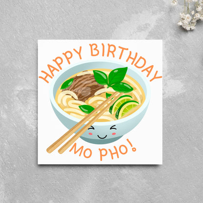 Noodle Birthday Card, Funny Birthday Card, Birthday, Pho, Vietnamese Food, Mo Pho Bowl