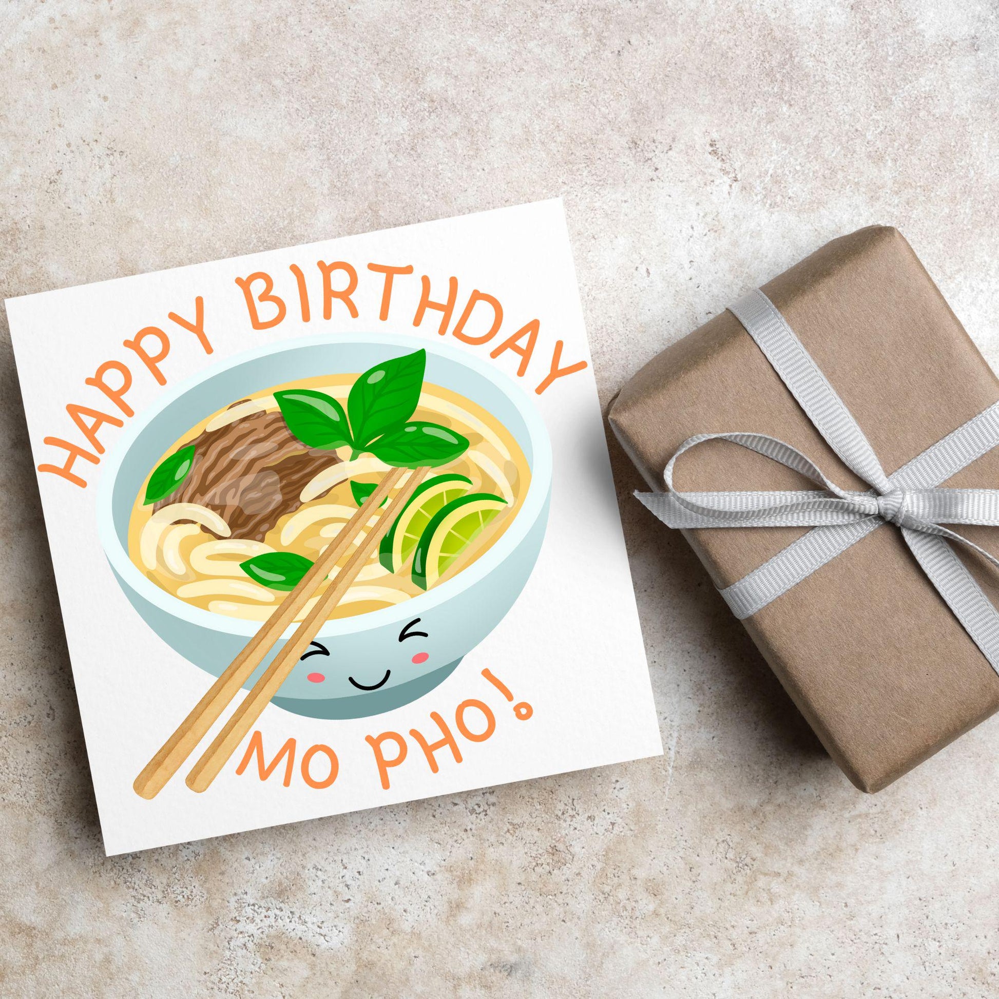 Noodle Birthday Card, Funny Birthday Card, Birthday, Pho, Vietnamese Food, Mo Pho Bowl