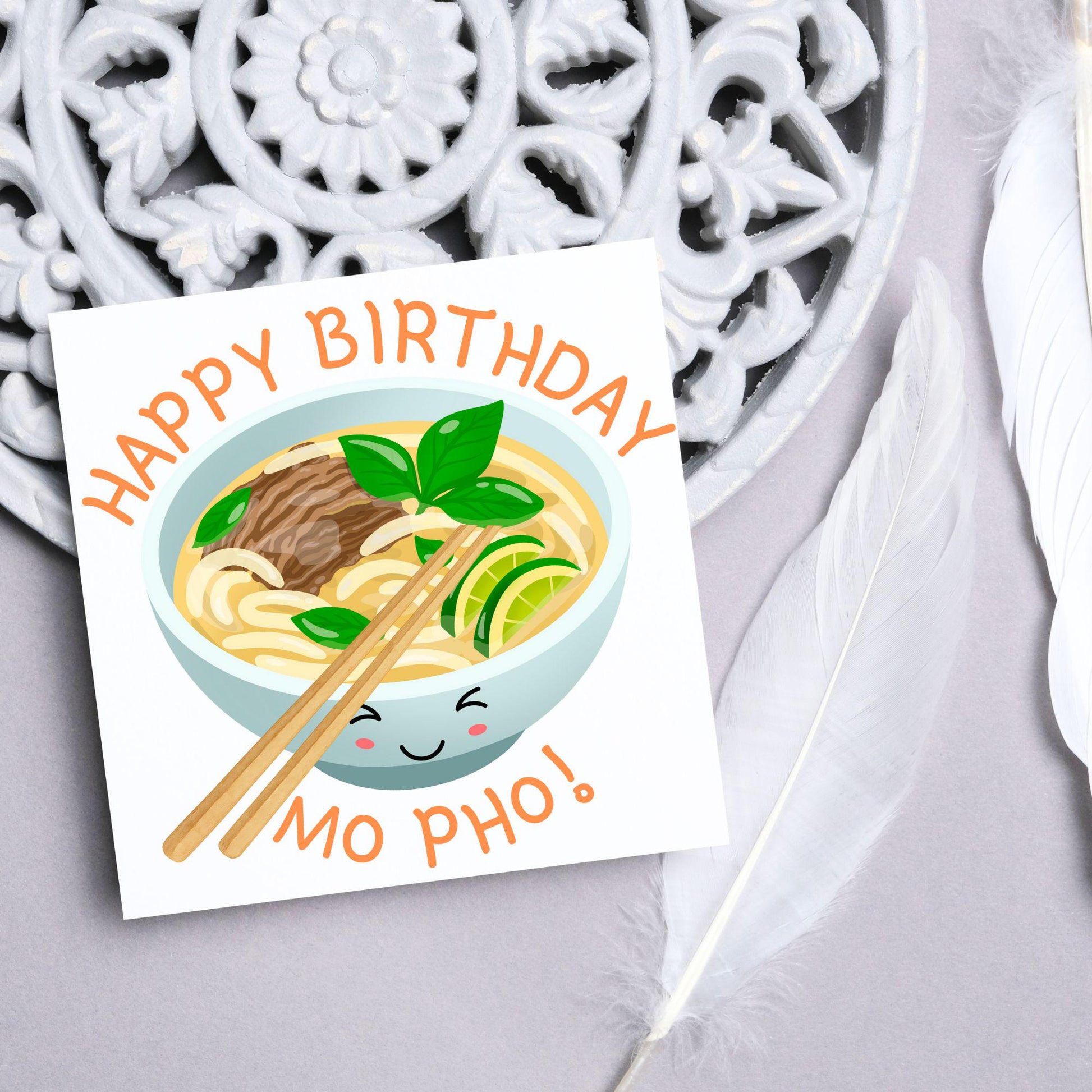 Noodle Birthday Card, Funny Birthday Card, Birthday, Pho, Vietnamese Food, Mo Pho Bowl