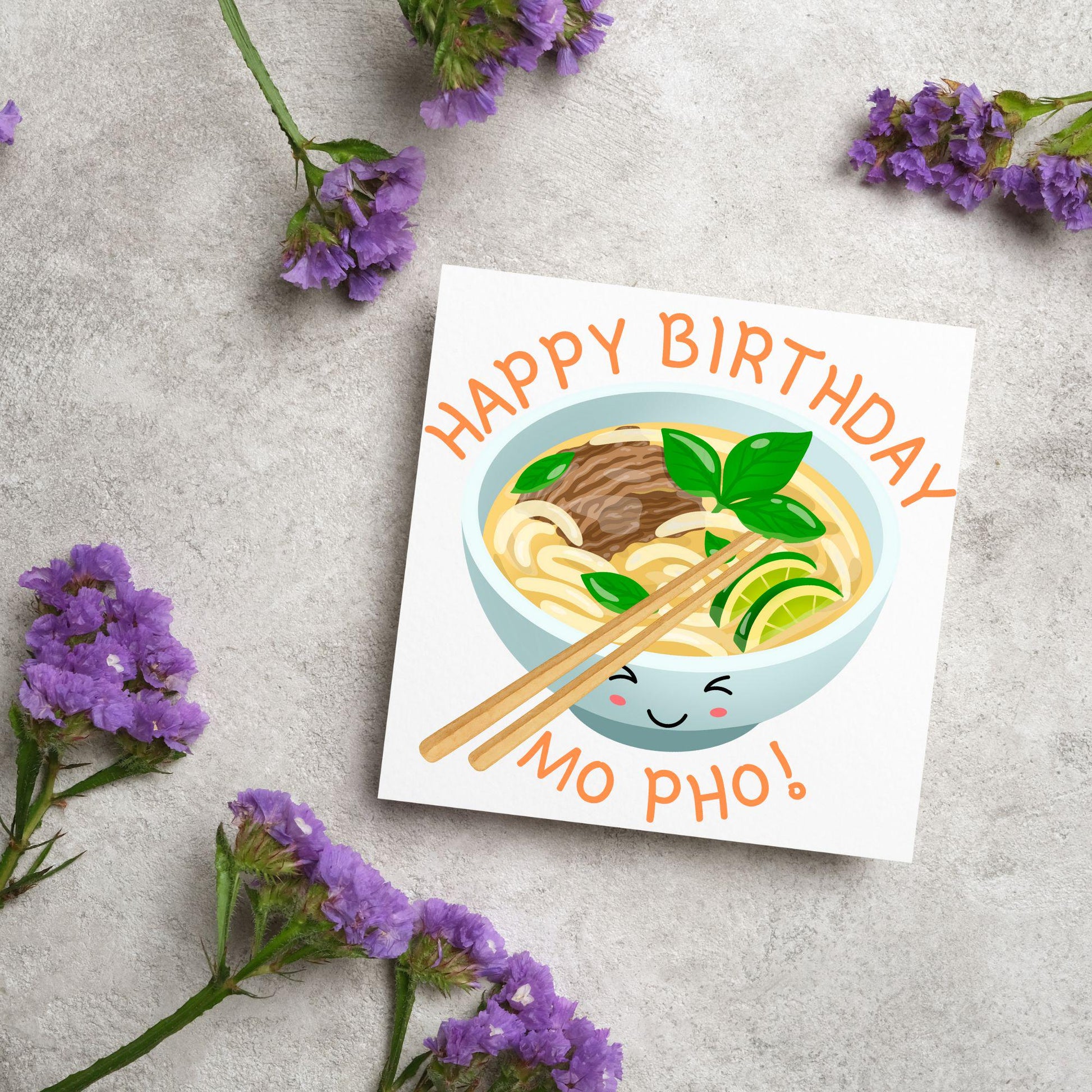 Noodle Birthday Card, Funny Birthday Card, Birthday, Pho, Vietnamese Food, Mo Pho Bowl