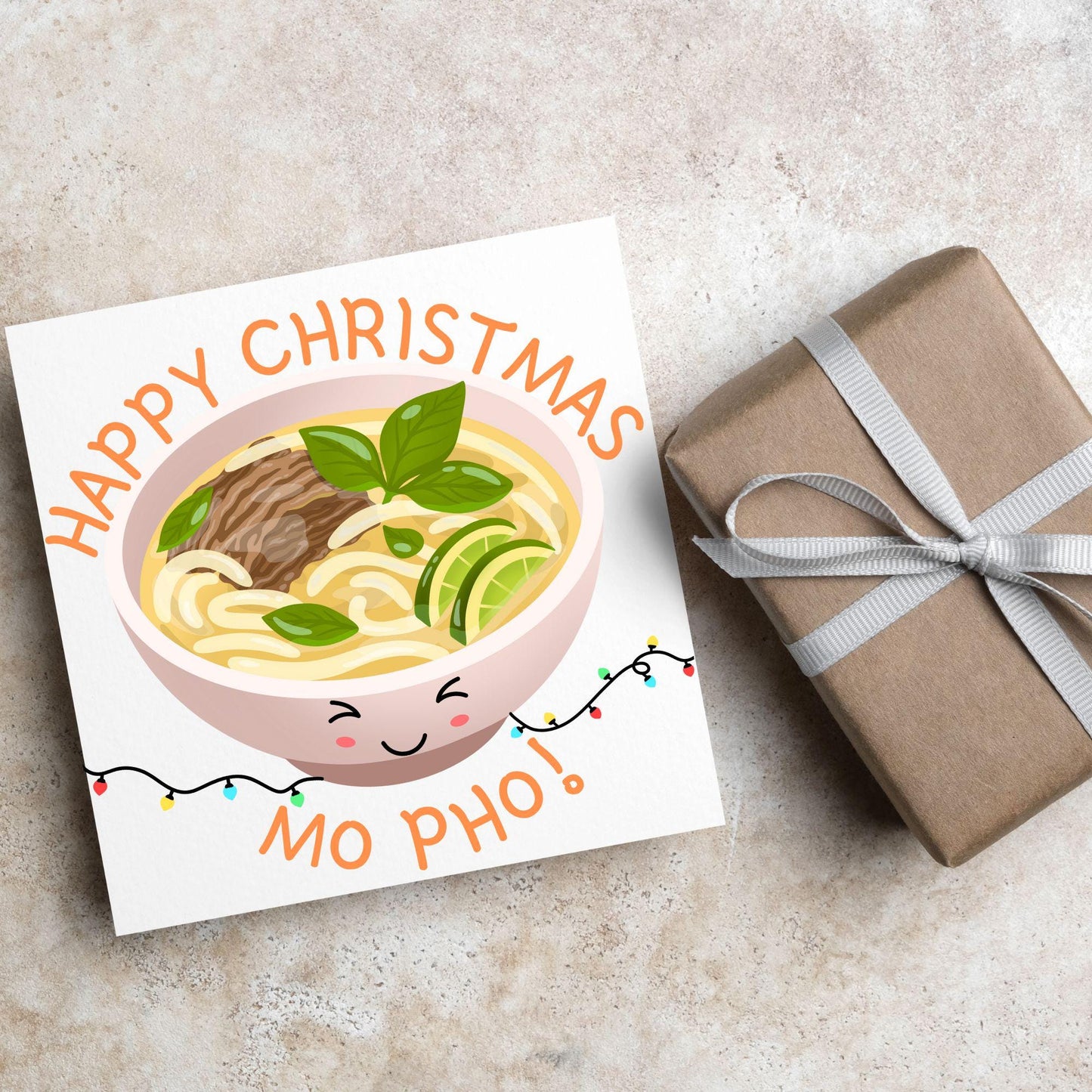 Pho Christmas Card, Funny Christmas Card, Alternative Xmas, Vietnamese Food, Mo Pho Bowl