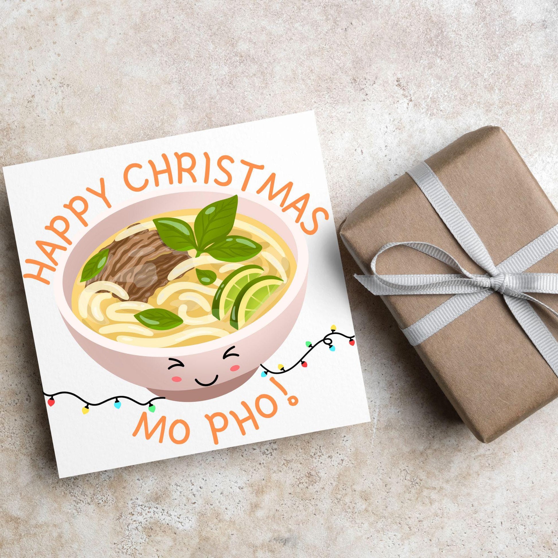 Pho Christmas Card, Funny Christmas Card, Alternative Xmas, Vietnamese Food, Mo Pho Bowl