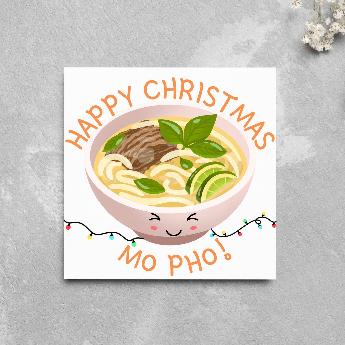Pho Christmas Card, Funny Christmas Card, Alternative Xmas, Vietnamese Food, Mo Pho Bowl