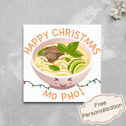 Pho Christmas Card, Funny Christmas Card, Alternative Xmas, Vietnamese Food, Mo Pho Bowl