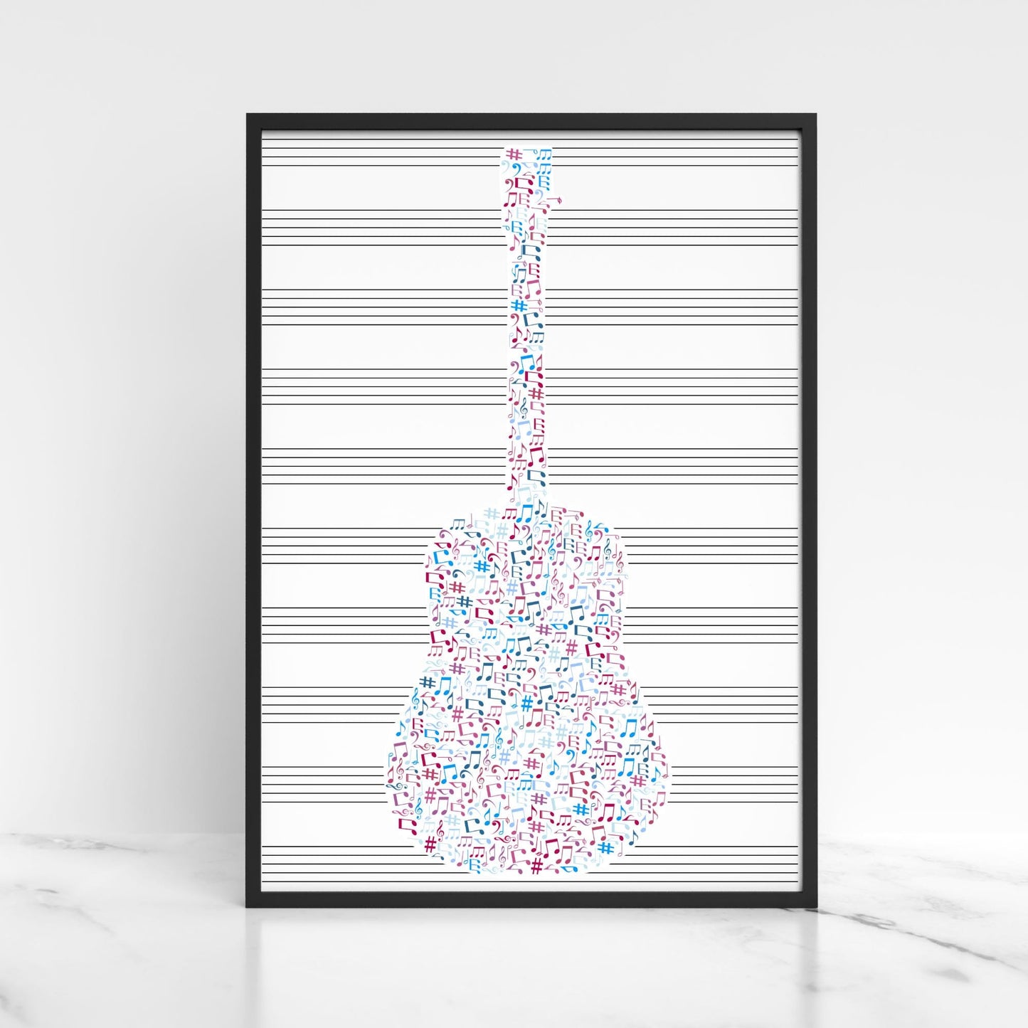 Guitar Wall Art, A4 Print, High Quality Poster, Music Print, Gift for Musician, Music Decor