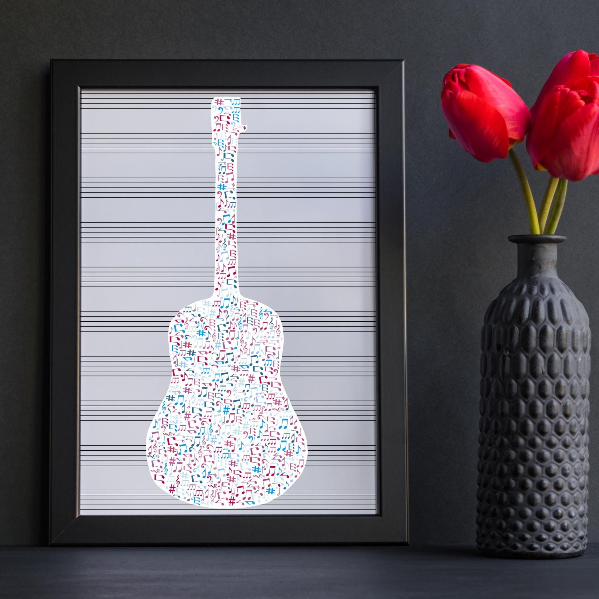 Guitar Wall Art, A4 Print, High Quality Poster, Music Print, Gift for Musician, Music Decor