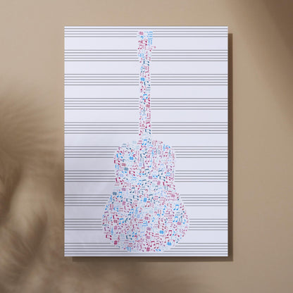 Guitar Wall Art, A4 Print, High Quality Poster, Music Print, Gift for Musician, Music Decor