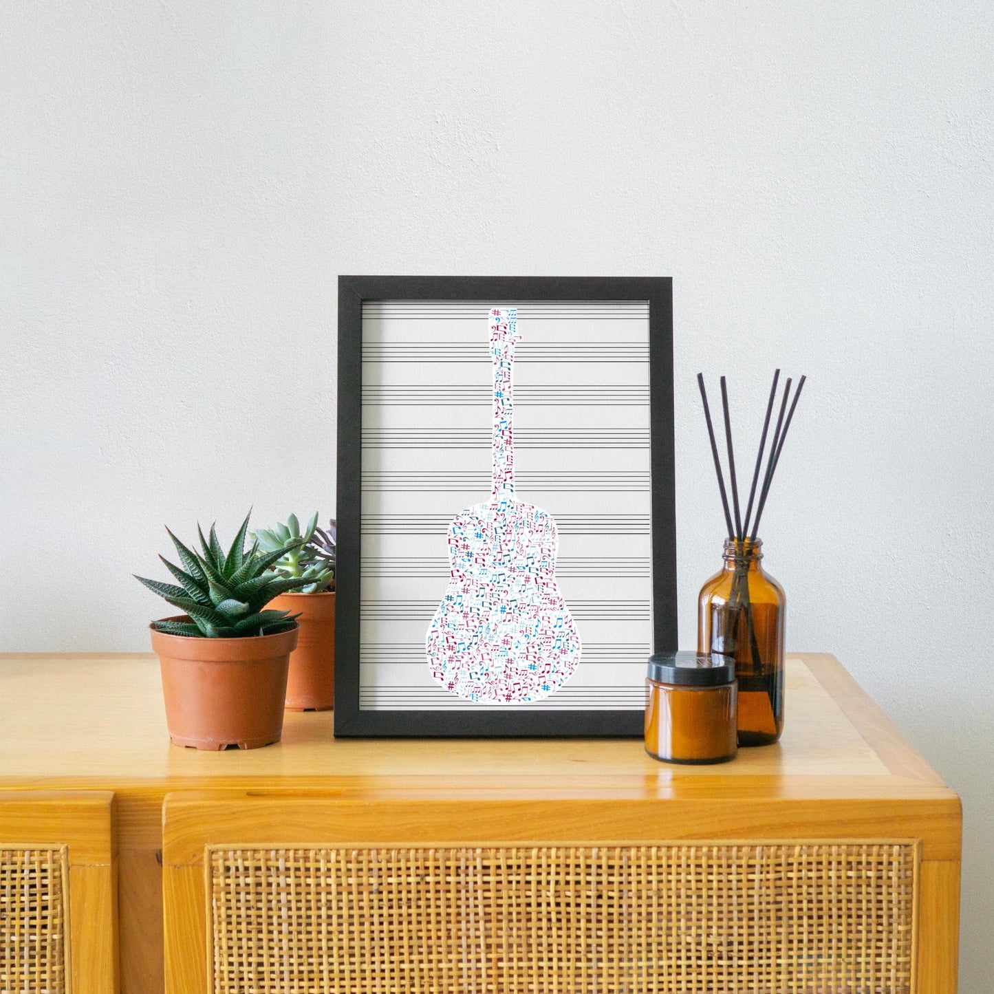 Guitar Wall Art, A4 Print, High Quality Poster, Music Print, Gift for Musician, Music Decor