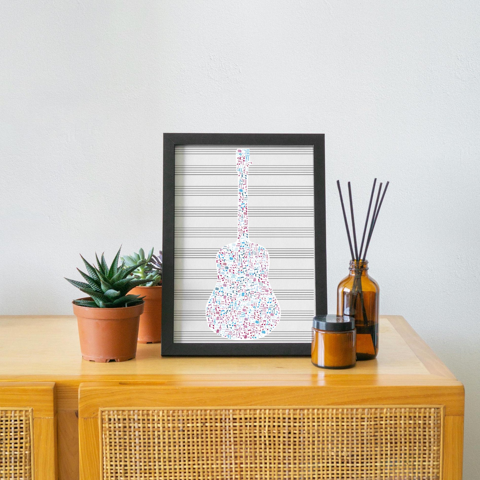 Guitar Wall Art, A4 Print, High Quality Poster, Music Print, Gift for Musician, Music Decor