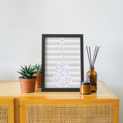 Guitar Wall Art, A4 Print, High Quality Poster, Music Print, Gift for Musician, Music Decor