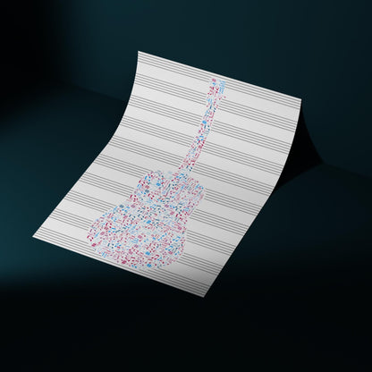 Guitar Wall Art, A4 Print, High Quality Poster, Music Print, Gift for Musician, Music Decor