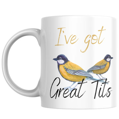 Funny Great Tit Mug, Secret Santa Gift, Great Tits, Ornithologist Mug, Rude Mug, Birdwatcher Cup