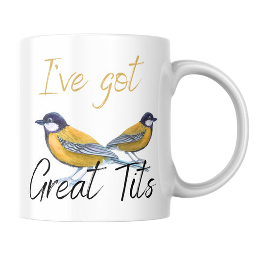 Funny Great Tit Mug, Secret Santa Gift, Great Tits, Ornithologist Mug, Rude Mug, Birdwatcher Cup