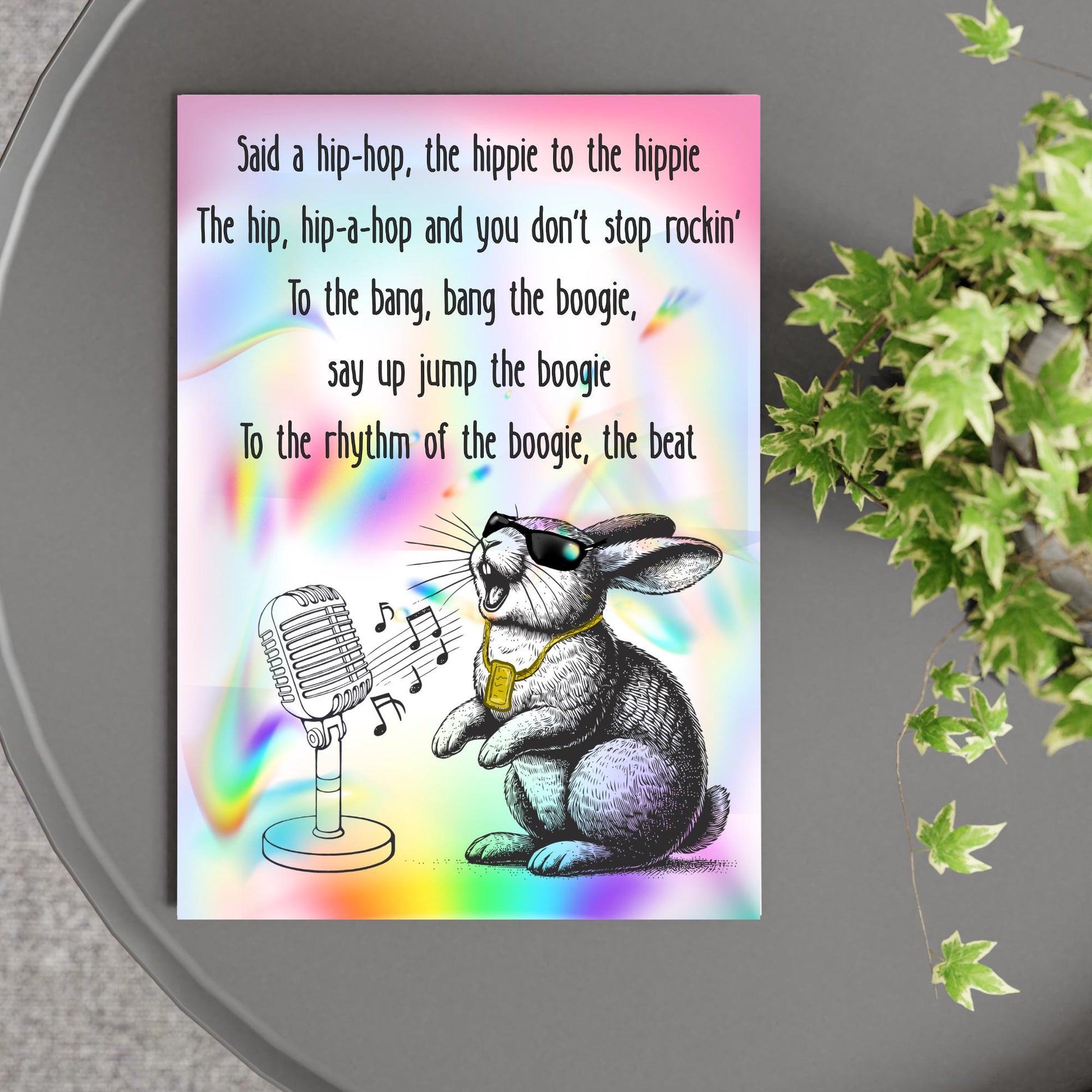 Rap Rabbit A4 Print, Sugarhill Gang High Quality Wall Art, Home Bar Funny Poster, Quirky Decor, Rappers Delight, Secret Santa