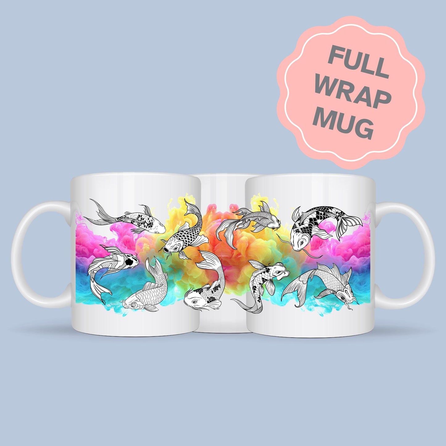 Japanese Koi Mug, 11oz Printed Mug, Koi Carp Fish Mug, Oriental Mug, Secret Santa Gift