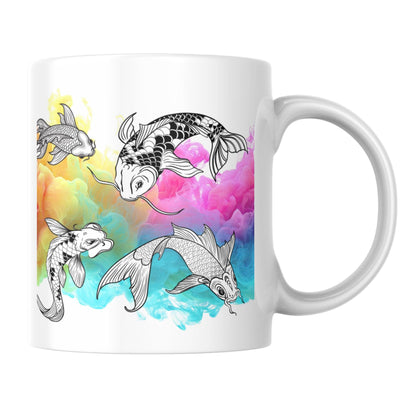 Japanese Koi Mug, 11oz Printed Mug, Koi Carp Fish Mug, Oriental Mug, Secret Santa Gift