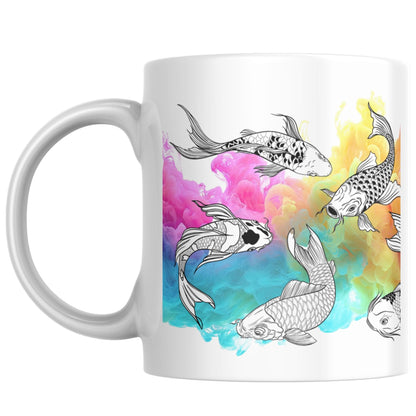 Japanese Koi Mug, 11oz Printed Mug, Koi Carp Fish Mug, Oriental Mug, Secret Santa Gift