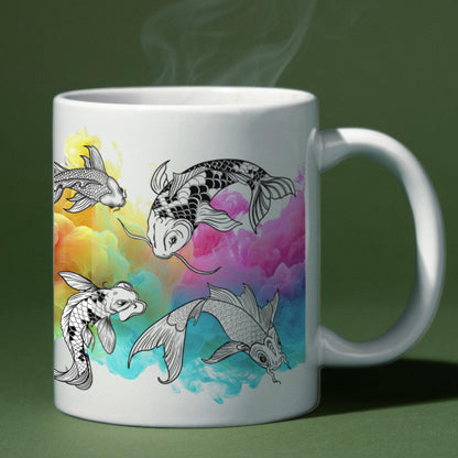 Japanese Koi Mug, 11oz Printed Mug, Koi Carp Fish Mug, Oriental Mug, Secret Santa Gift