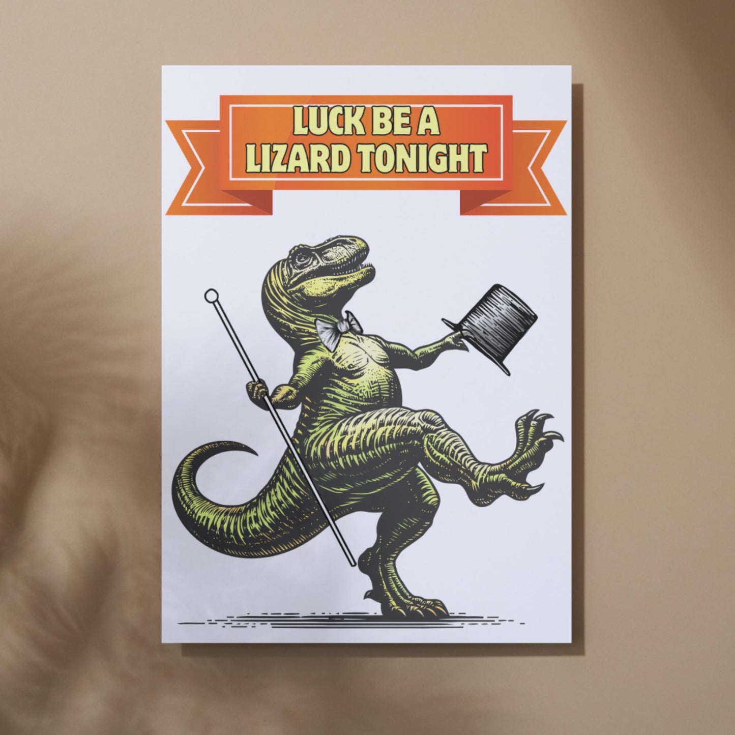 Funny Dinosaur A4 Print, Pun Wall Art, Home Bar Funny Poster, Quirky Decor, Dancing T-Rex, Secret Santa, Sintatra Song