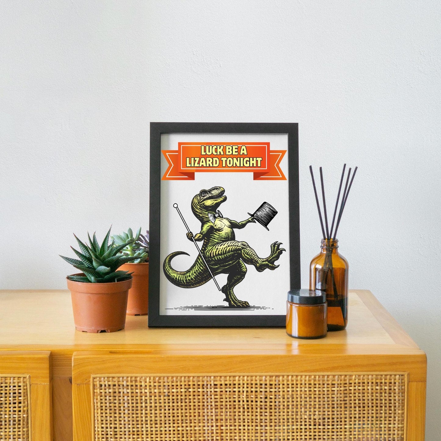 Funny Dinosaur A4 Print, Pun Wall Art, Home Bar Funny Poster, Quirky Decor, Dancing T-Rex, Secret Santa, Sintatra Song