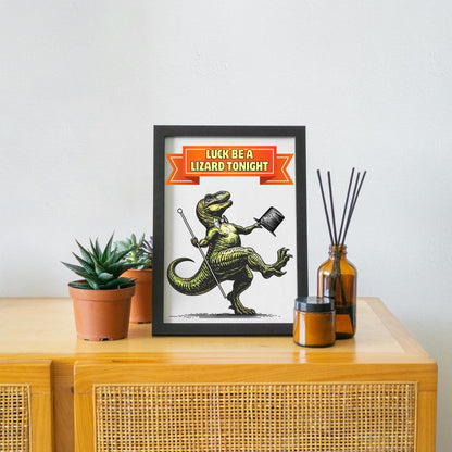 Funny Dinosaur A4 Print, Pun Wall Art, Home Bar Funny Poster, Quirky Decor, Dancing T-Rex, Secret Santa, Sintatra Song