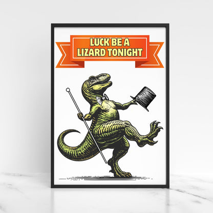 Funny Dinosaur A4 Print, Pun Wall Art, Home Bar Funny Poster, Quirky Decor, Dancing T-Rex, Secret Santa, Sintatra Song