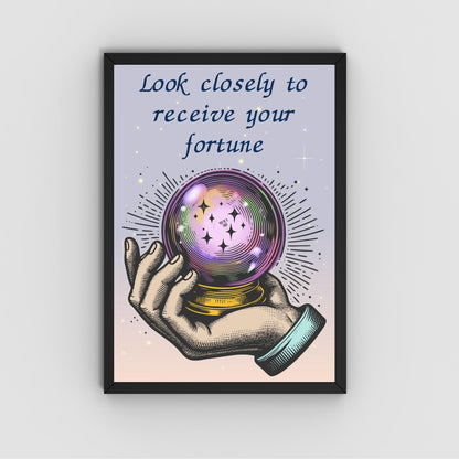 Funny Fortune Teller A4 Print, High Quality Wall Art, Home Bar Funny Poster, Quirky Decor, Tarot, Secret Santa, Rude Crystal Ball