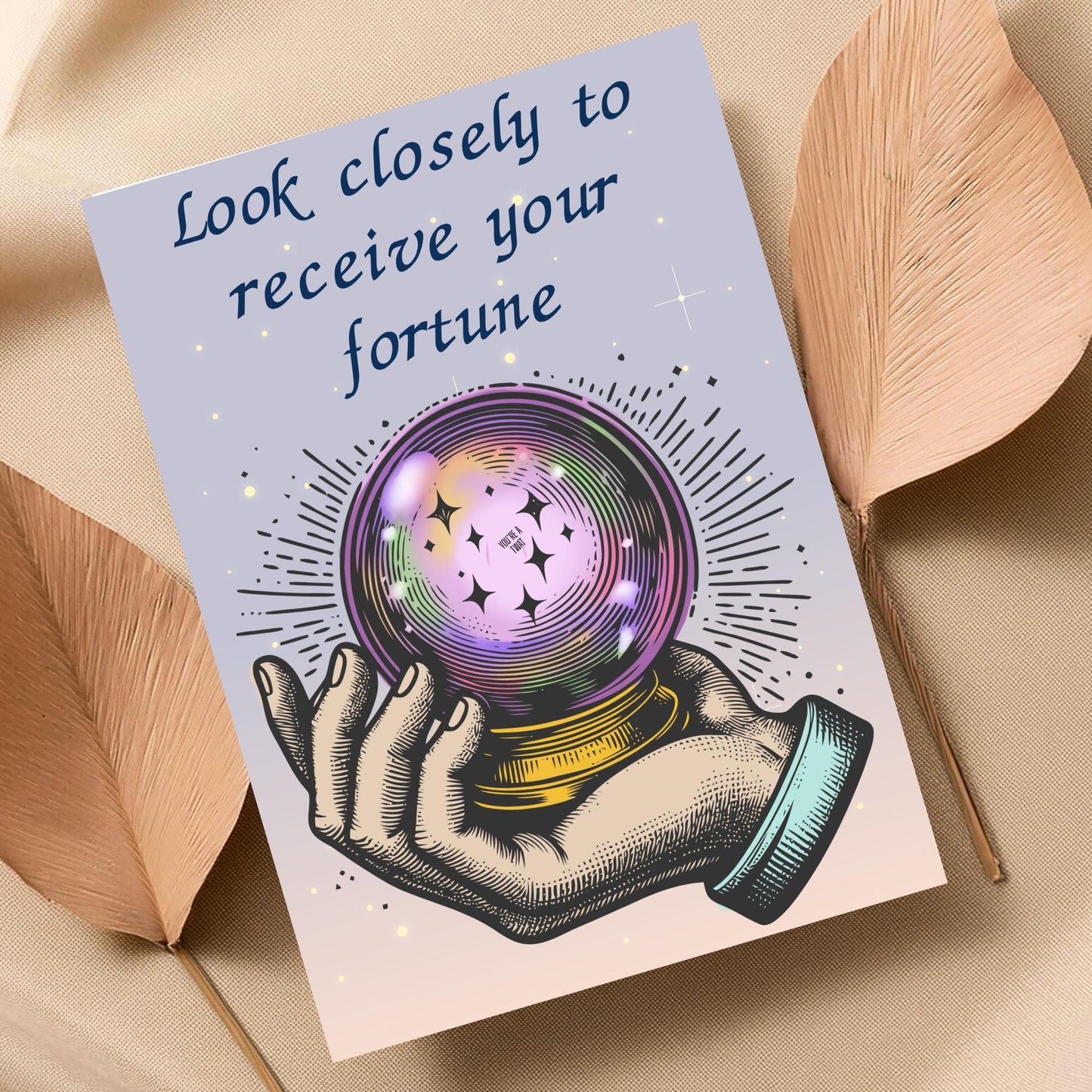 Funny Fortune Teller A4 Print, High Quality Wall Art, Home Bar Funny Poster, Quirky Decor, Tarot, Secret Santa, Rude Crystal Ball