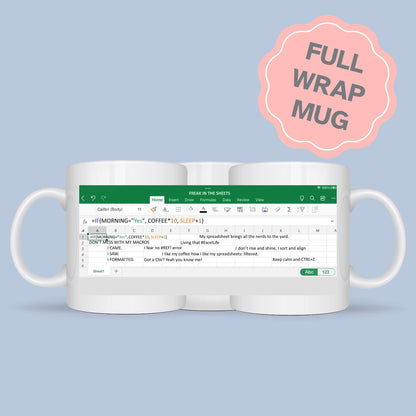 Excel Mug, Funny Gift for Accountant, Secret Santa, Office worker Gift, Spreadsheet Mug, IT Mug