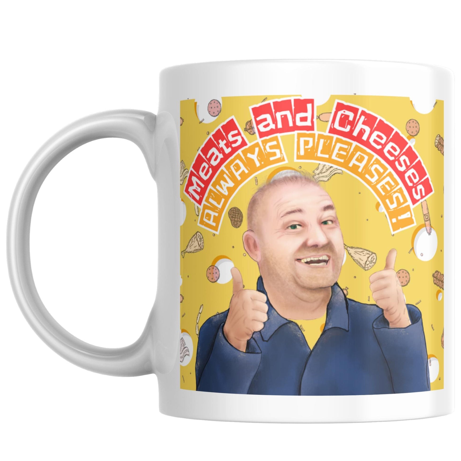 Bob Mortimer Mug, Meats and Cheeses, Secret Santa Gift, Cheese Mug, Pop Culture Mug