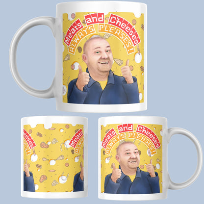 Bob Mortimer Mug, Meats and Cheeses, Secret Santa Gift, Cheese Mug, Pop Culture Mug