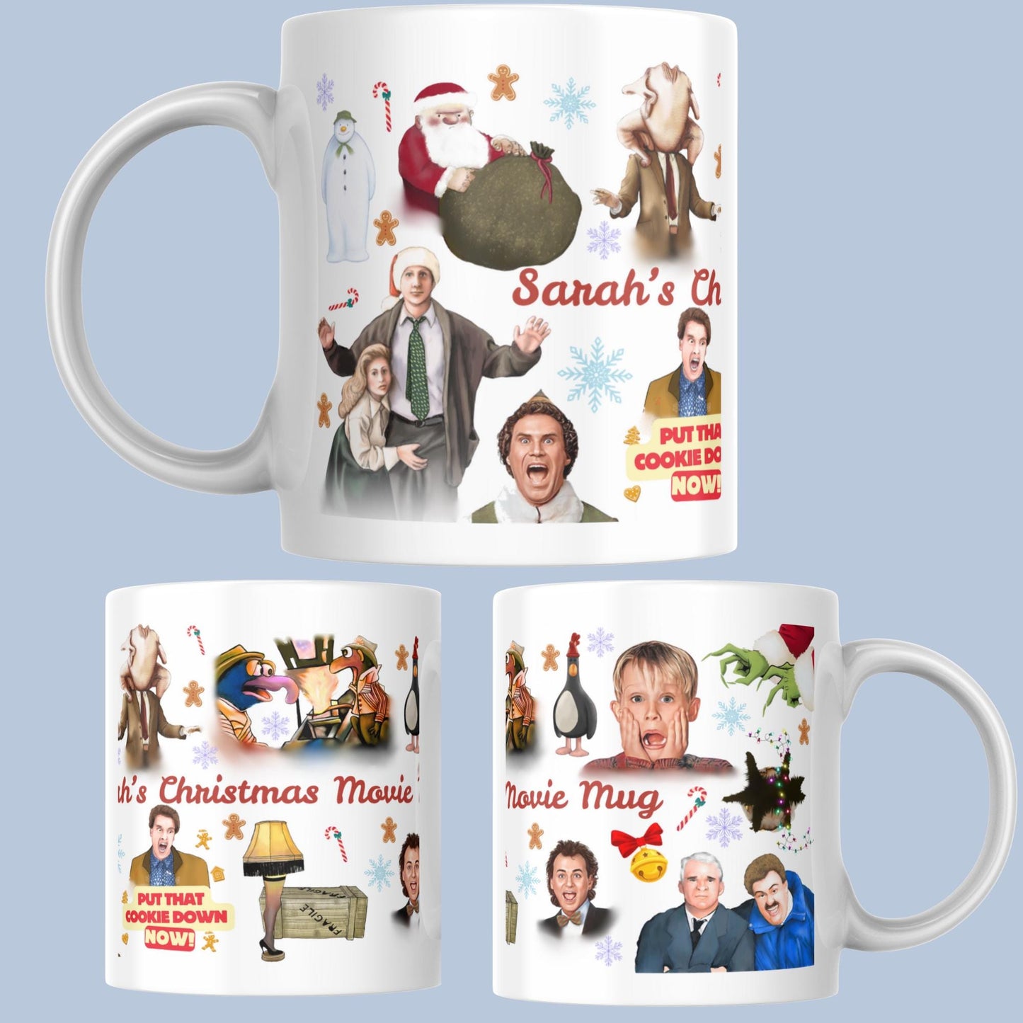 Personalised Christmas Movie Mug, Christmas Name Mug Secret Santa Gift