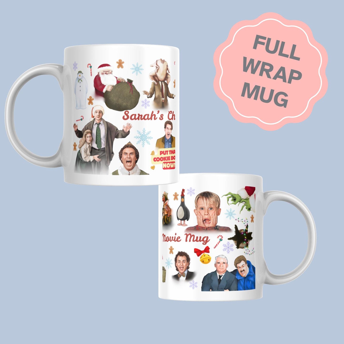 Personalised Christmas Movie Mug, Christmas Name Mug Secret Santa Gift