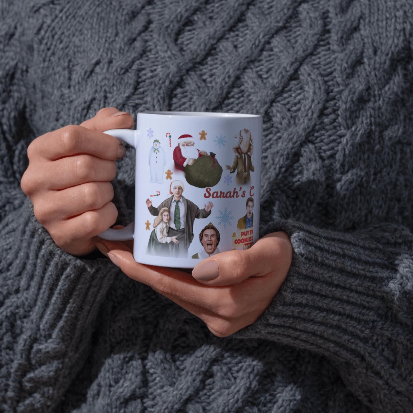 Personalised Christmas Movie Mug, Christmas Name Mug Secret Santa Gift