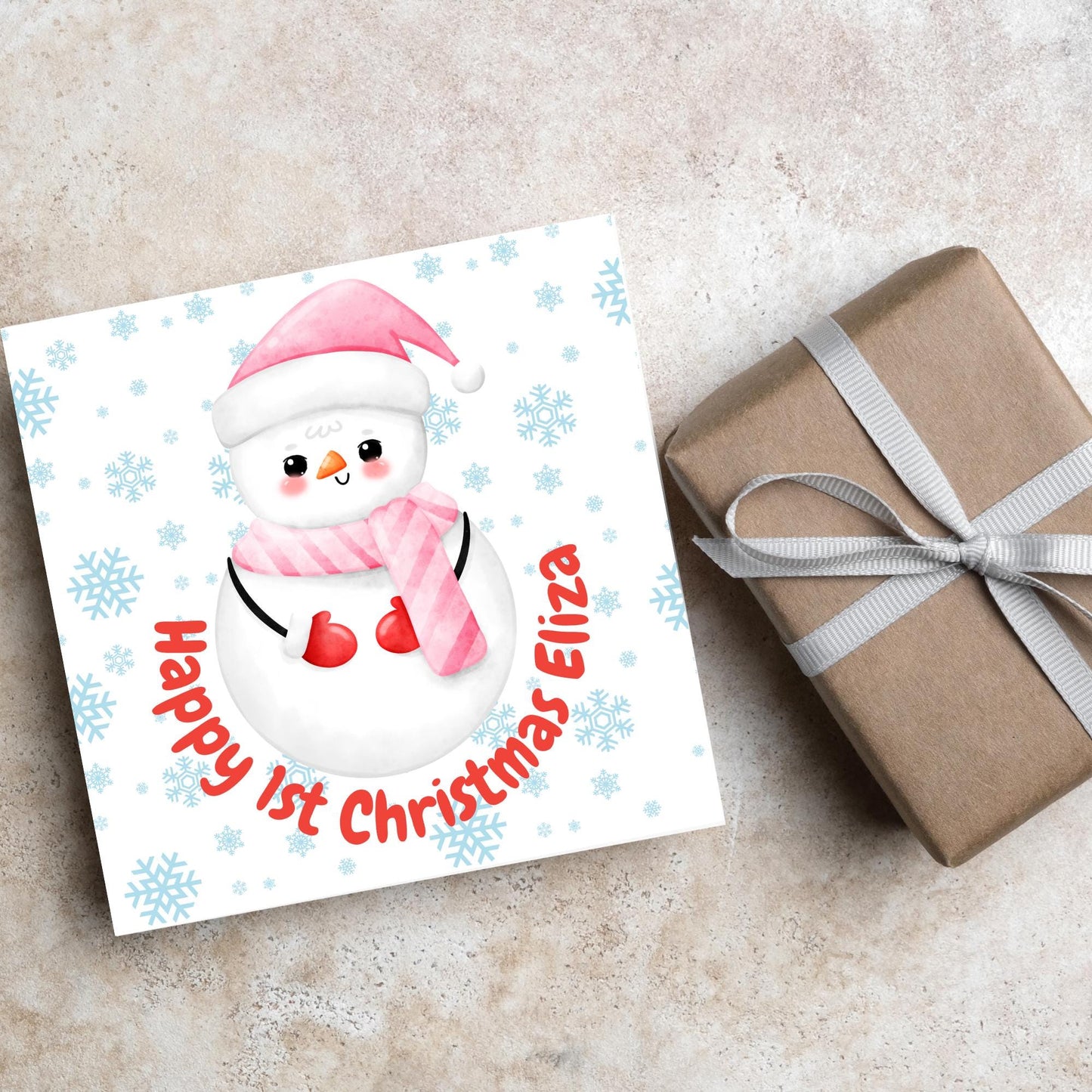 Personalised First Christmas Card, Grandchild Christmas Card, Card for New Baby, Newborn Card, 1st Xmas Card