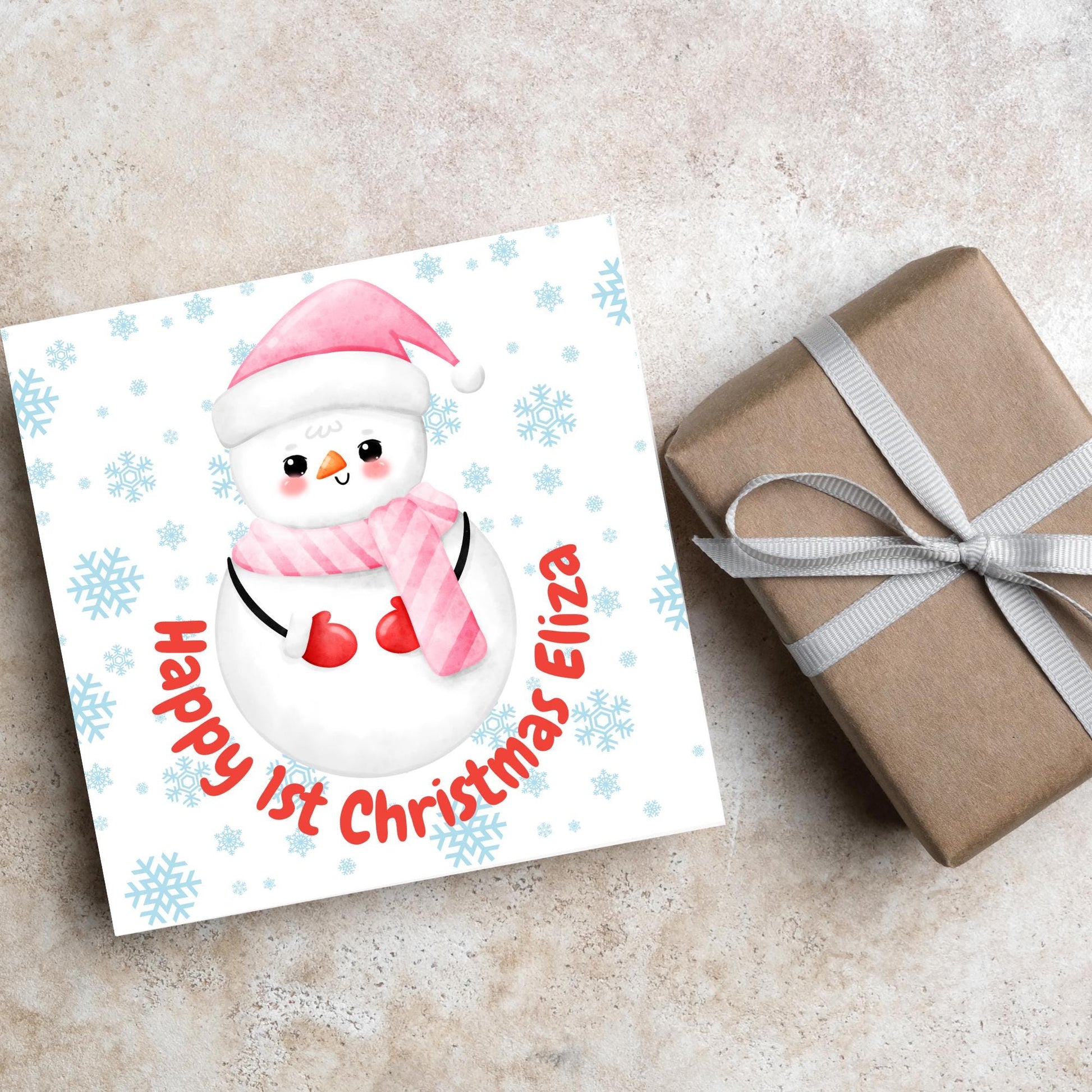 Personalised First Christmas Card, Grandchild Christmas Card, Card for New Baby, Newborn Card, 1st Xmas Card