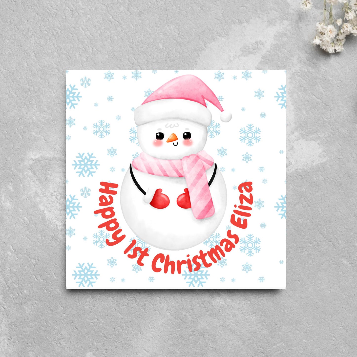 Personalised First Christmas Card, Grandchild Christmas Card, Card for New Baby, Newborn Card, 1st Xmas Card