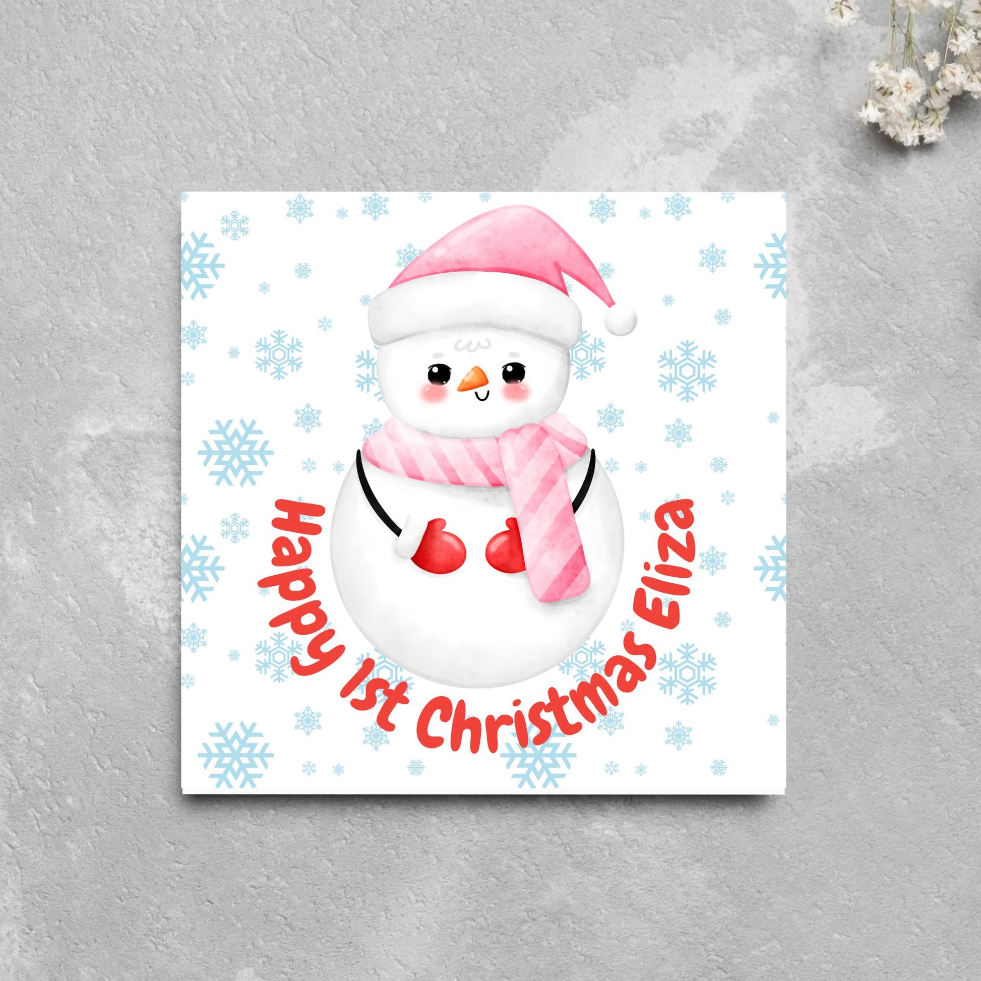 Personalised First Christmas Card, Grandchild Christmas Card, Card for New Baby, Newborn Card, 1st Xmas Card
