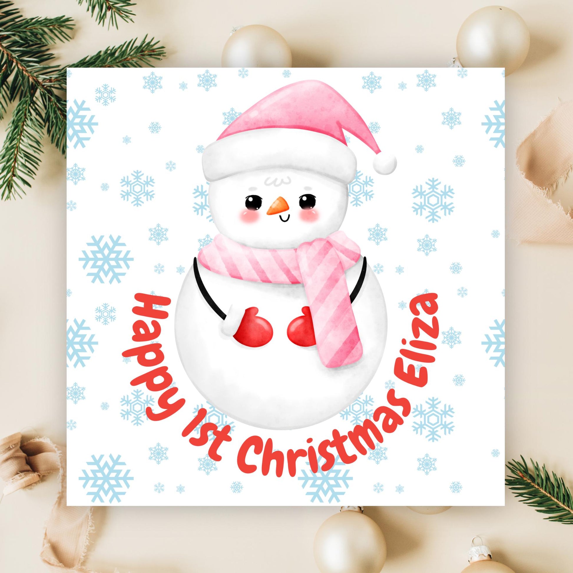 Personalised First Christmas Card, Grandchild Christmas Card, Card for New Baby, Newborn Card, 1st Xmas Card