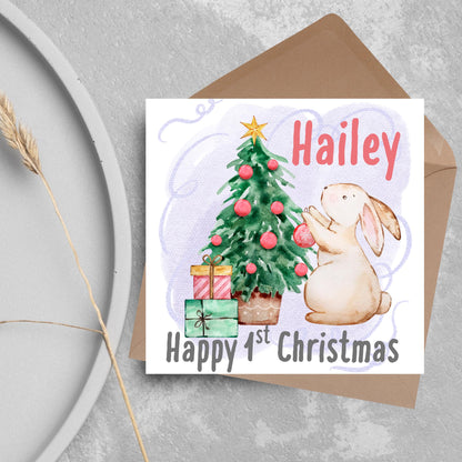 Personalised First Christmas Card, Grandchild Christmas Card, Card for New Baby, Newborn Card, 1st Xmas Card