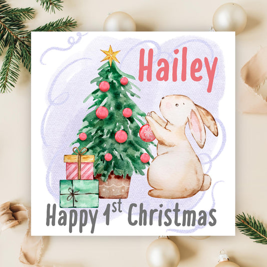 Personalised First Christmas Card, Grandchild Christmas Card, Card for New Baby, Newborn Card, 1st Xmas Card