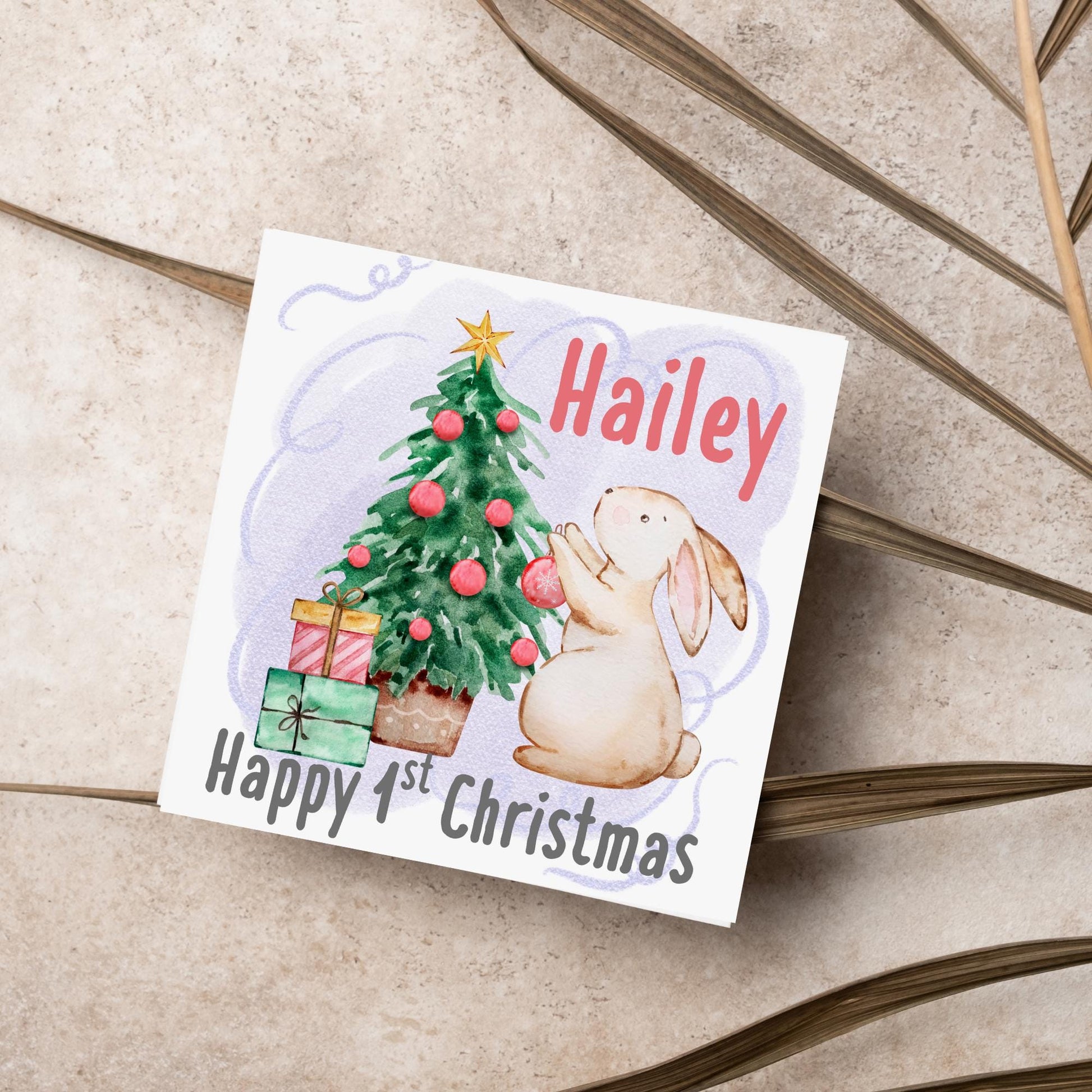 Personalised First Christmas Card, Grandchild Christmas Card, Card for New Baby, Newborn Card, 1st Xmas Card