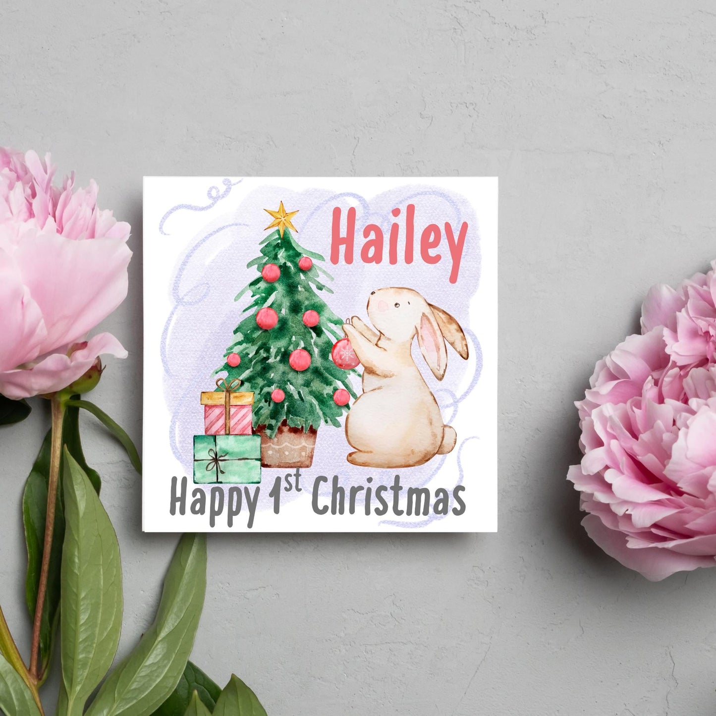 Personalised First Christmas Card, Grandchild Christmas Card, Card for New Baby, Newborn Card, 1st Xmas Card