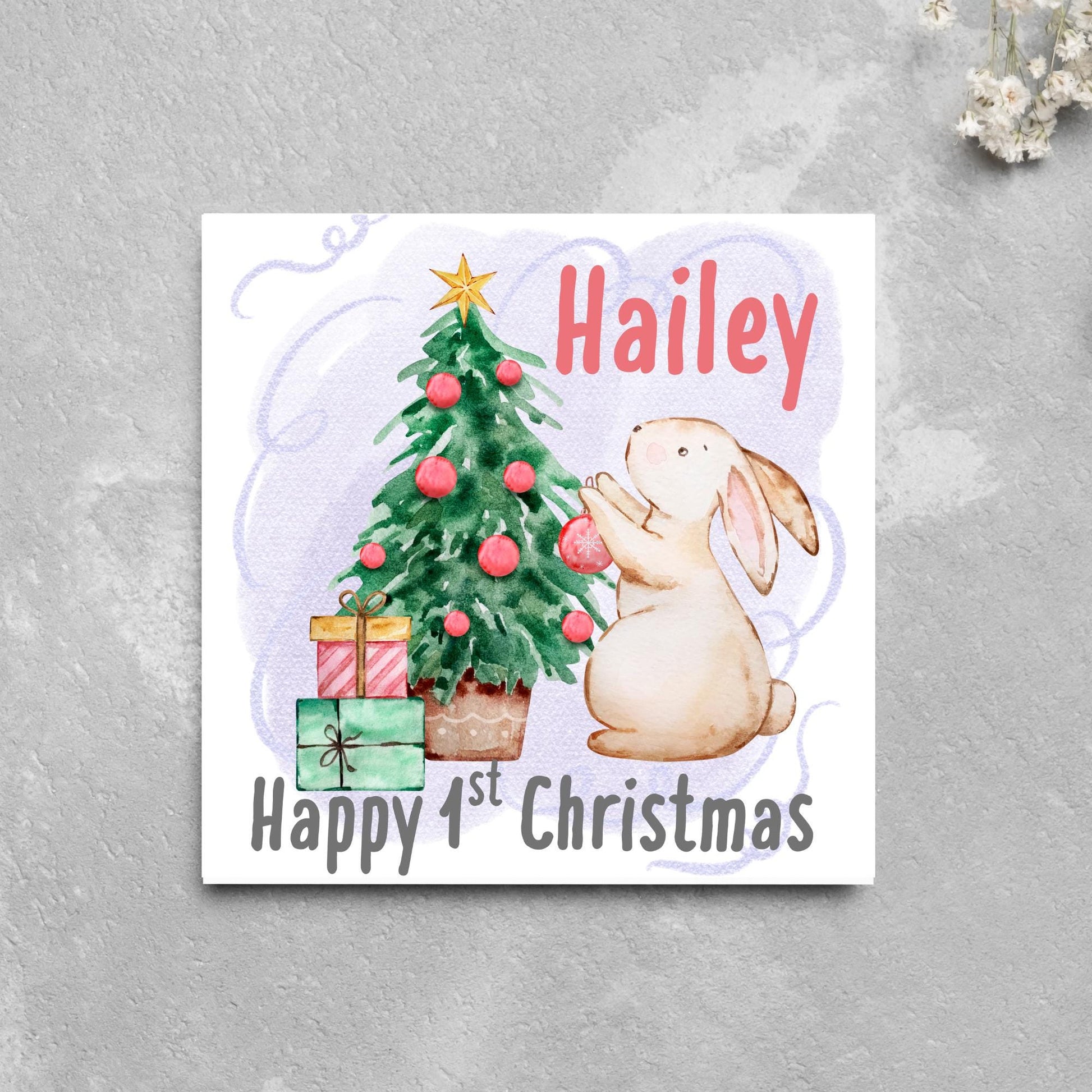 Personalised First Christmas Card, Grandchild Christmas Card, Card for New Baby, Newborn Card, 1st Xmas Card