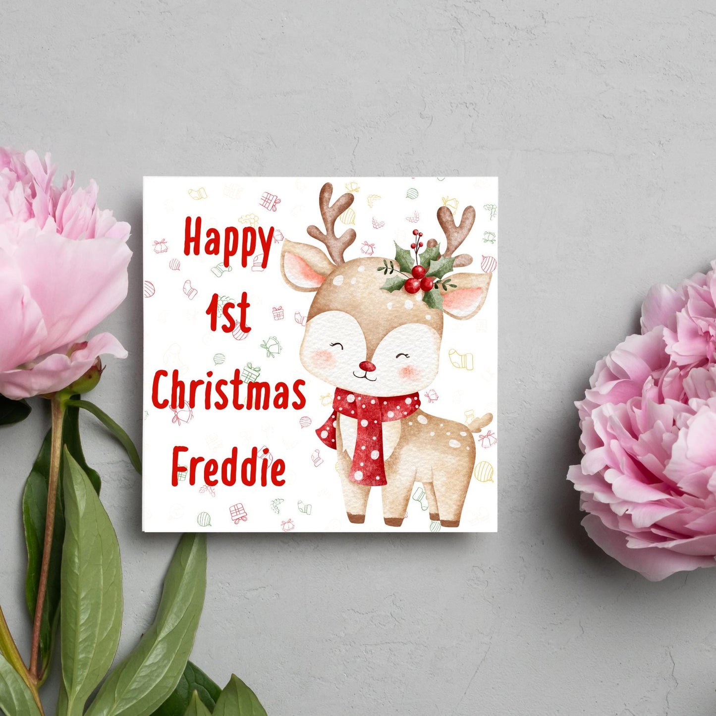 Personalised First Christmas Card, Grandchild Christmas Card, Card for New Baby, Newborn Card, 1st Xmas Card