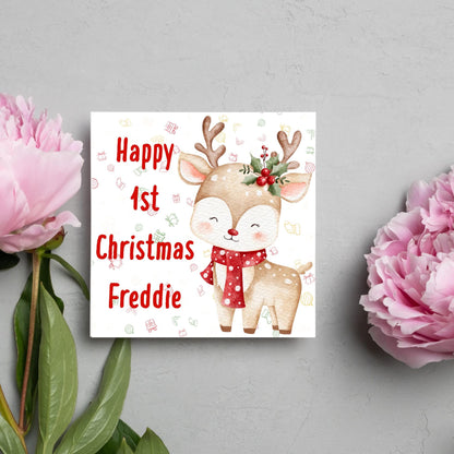 Personalised First Christmas Card, Grandchild Christmas Card, Card for New Baby, Newborn Card, 1st Xmas Card